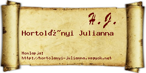 Hortolányi Julianna névjegykártya