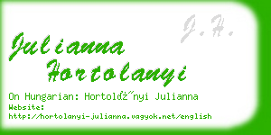 julianna hortolanyi business card